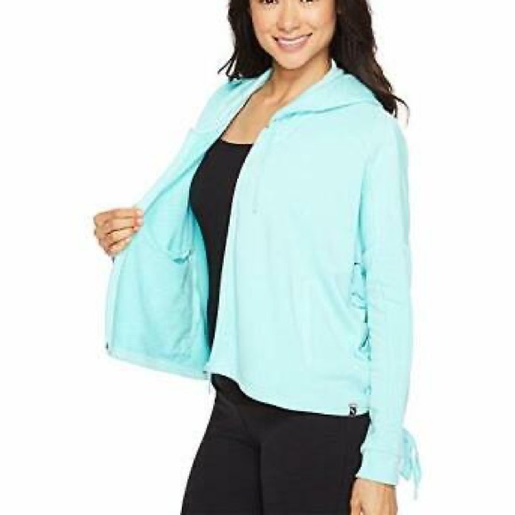 Puma Aruba Blue Heart T7 hoodie Track Jacket - Picture 1 of 16